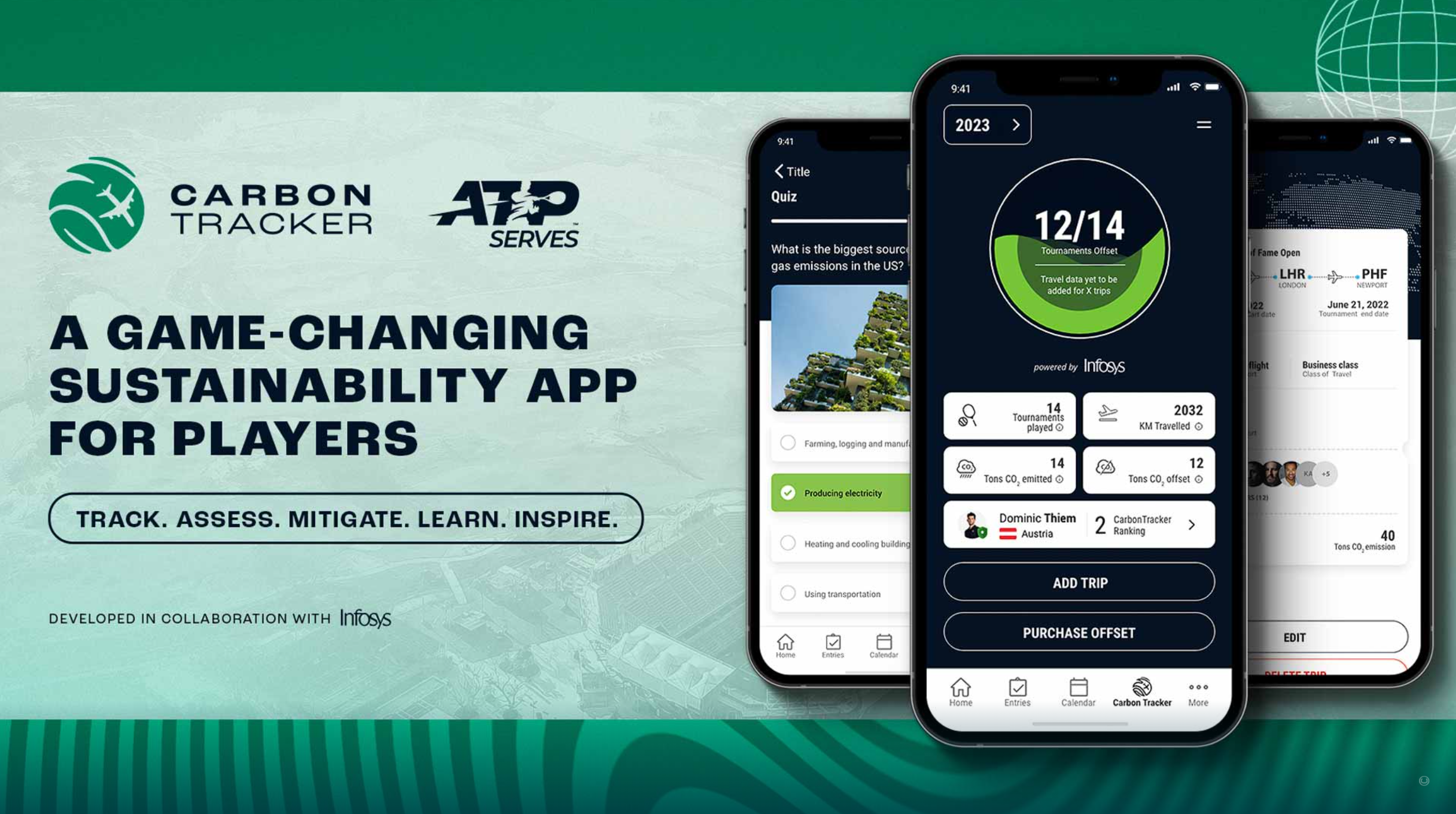ATP launches pioneering Carbon Tracker app for players