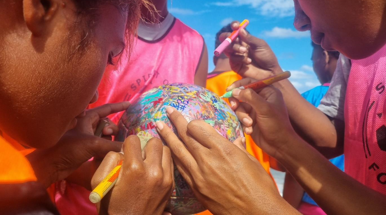 FOOTBALL’S ‘OLYMPIC TORCH’ VISITS KIRIBATI